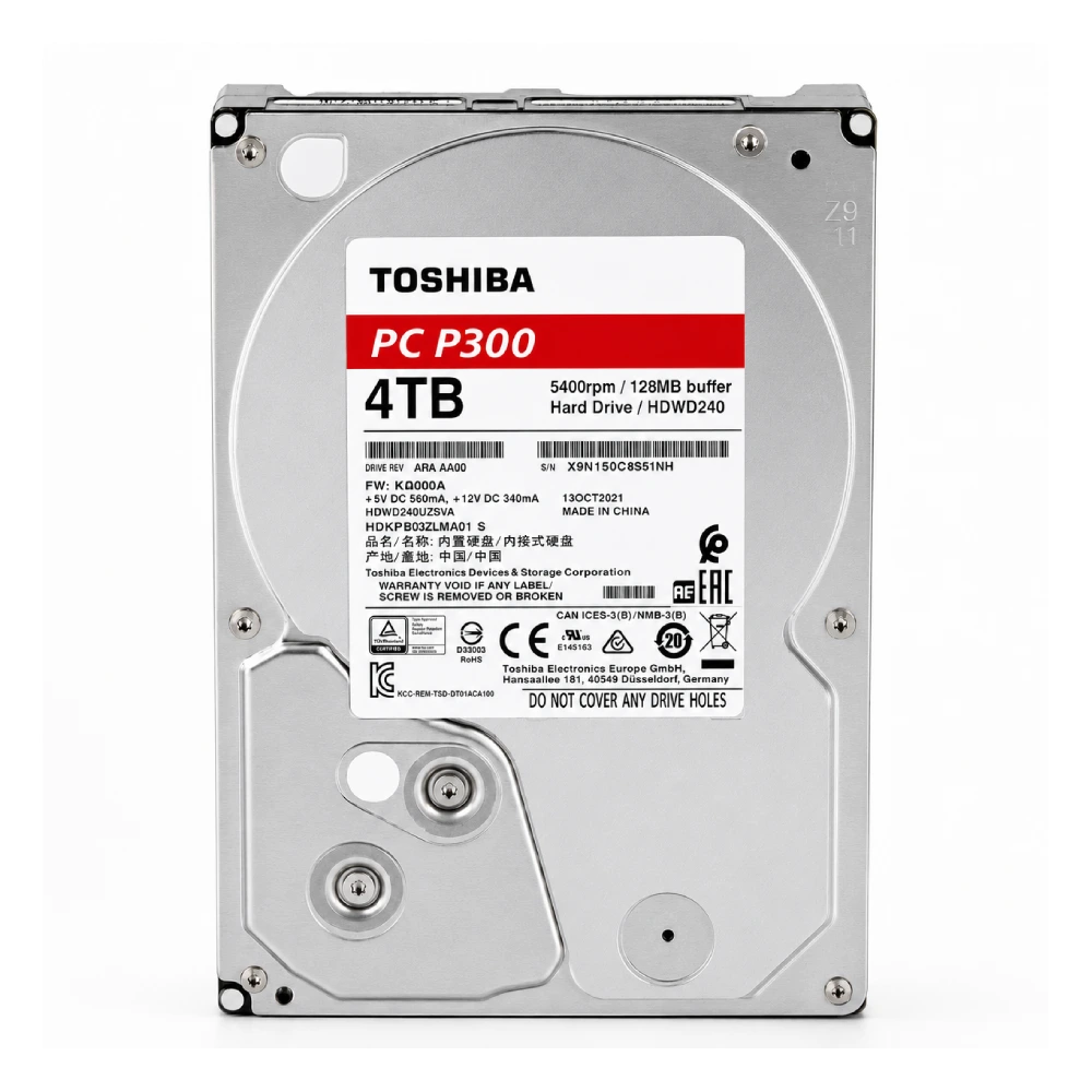 Toshiba Internal Desktop Hard Disk 4TB SATA 3.5 Inch (P300)